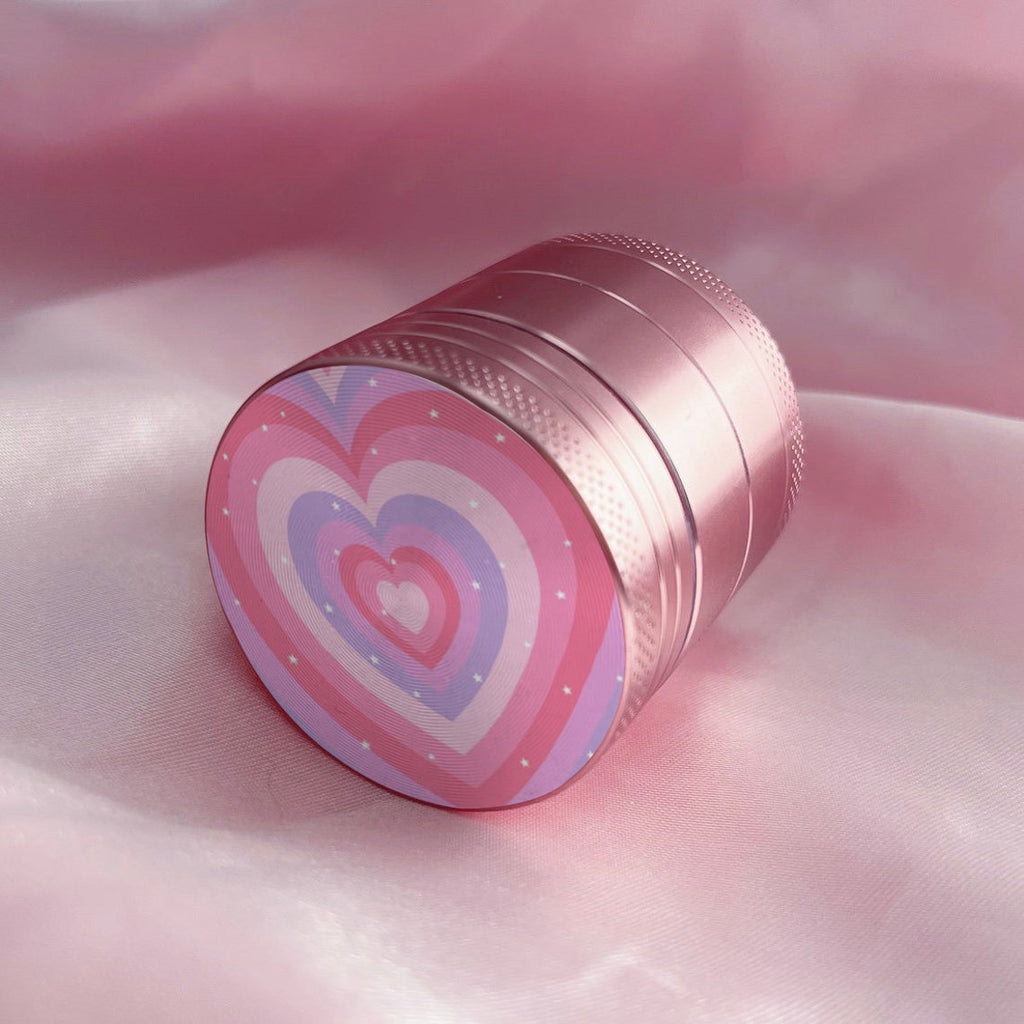 Top Quality 40MM Pink Heart Grass Grinder For Girls Aluminum Alloy Metal Pink Crusher 4 Layers Spices Grinder Wholesale