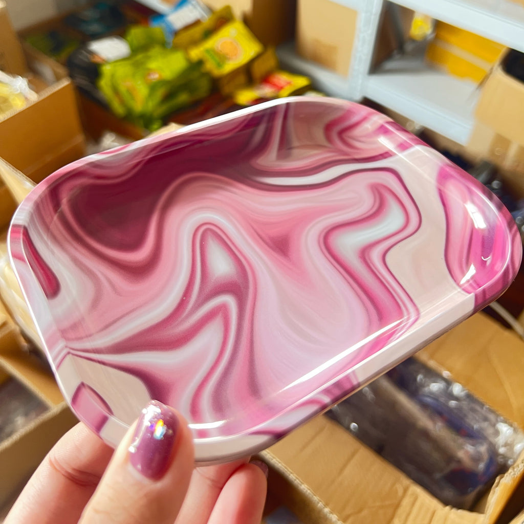 2023 NEW Sweet Pink Rolling Tray 18*14 CM Metal DIY Tobacco Tray Herb Smoke Roller Plate Gifts Cute Smoking Accessories Gifts